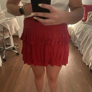 Super trendy red stretchy skirt